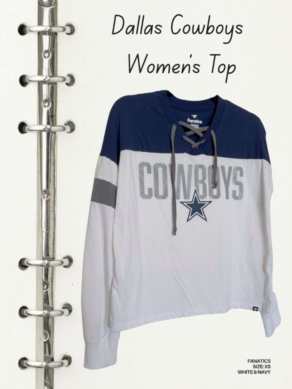 The Cutest Fanatics  Dallas Cowboys Lace-Up Women's top